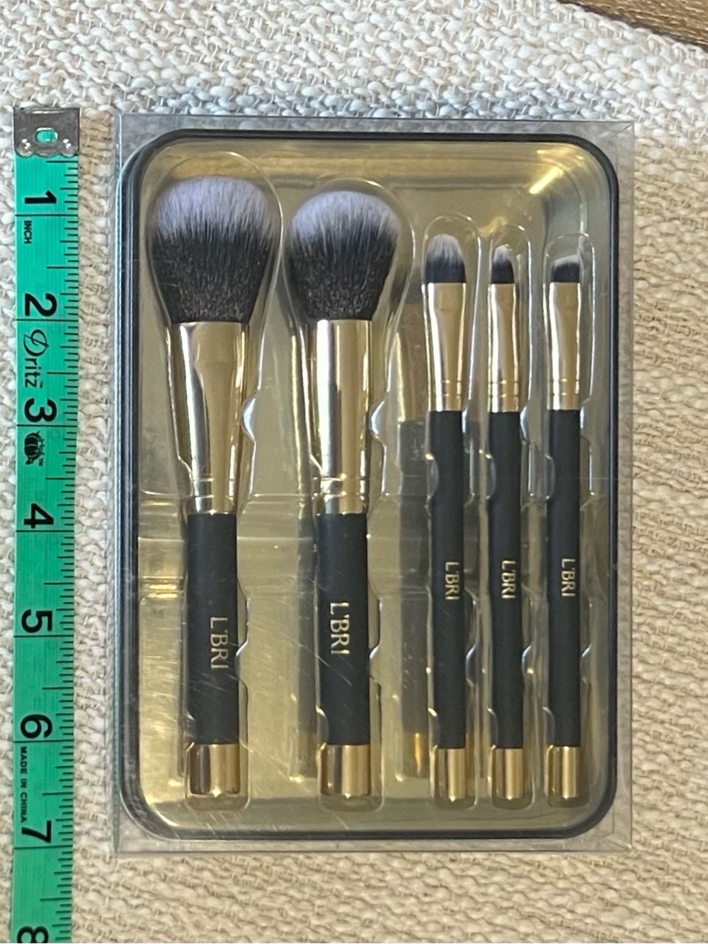 5-Piece Black & Gold Magnet Makeup Brush Set - LโBRI